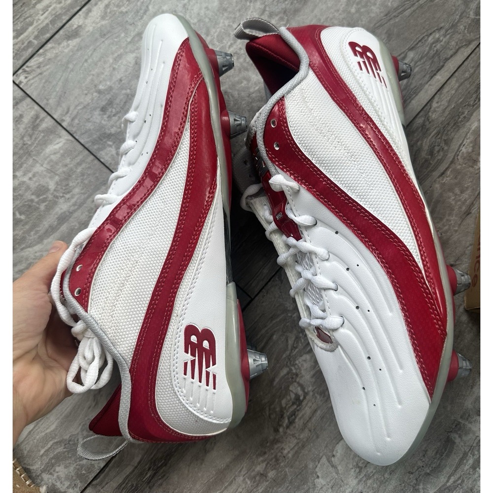 New Balance 992 MF992LR Baseball Cleats Men's 12.5 D White Red NOS New Box - Picture 6 of 11